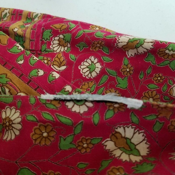 Vintage 70s Kaftan Hawaiian Dress MuuMuu Womens M L VNeck Floral Midi Tiki Luau - Picture 6 of 6